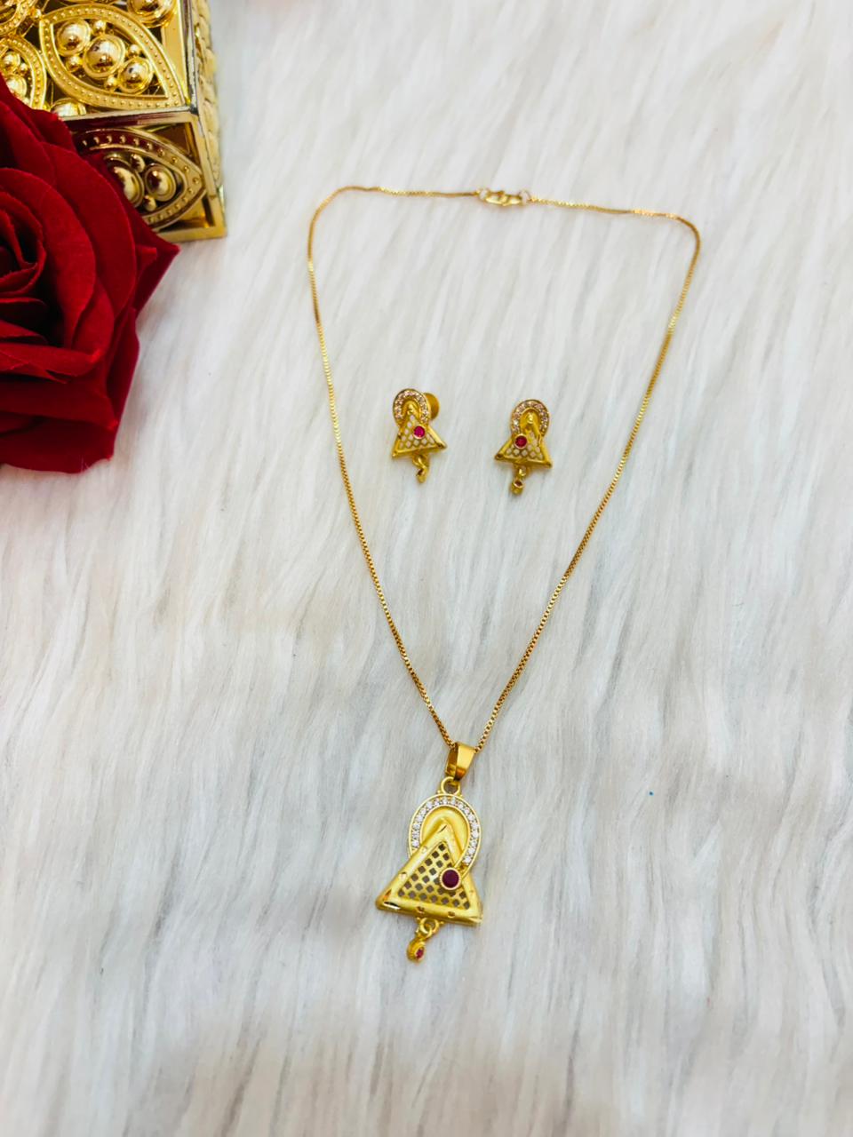 Love-Gold Plated Chain and Locket Set