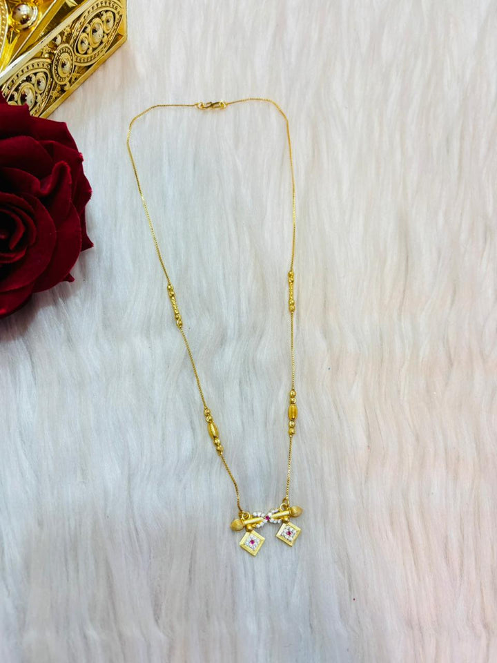 The Ruby Twin Mangalsutra(Gold Plated)