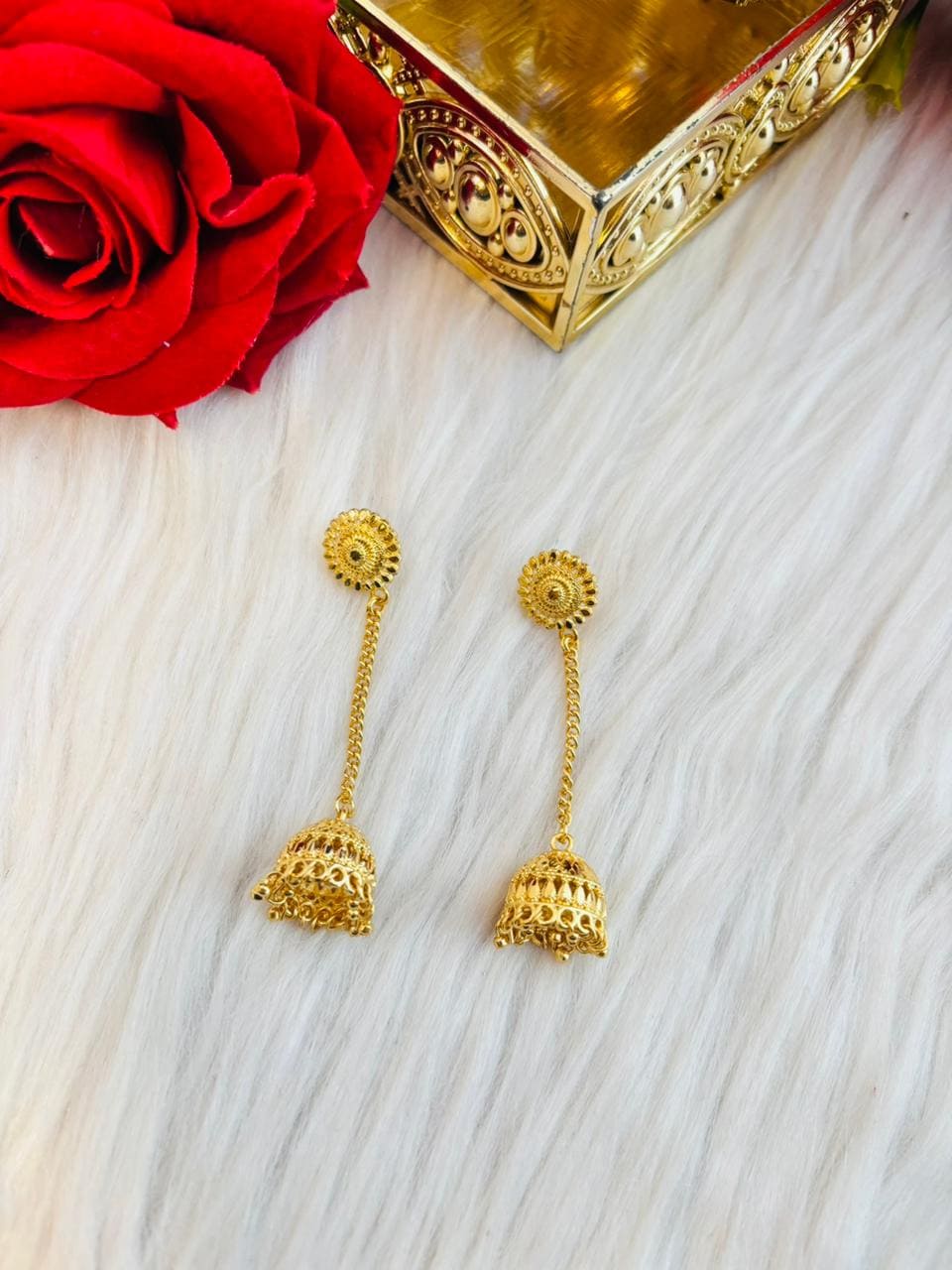 Chain Drop Jhumka Earrings(New Edition)
