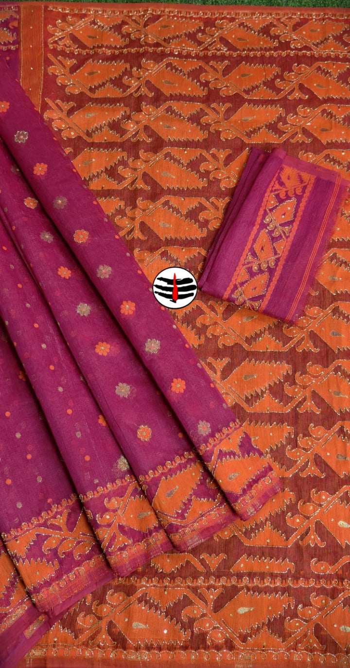 Swarnalekha Dhakai Jamdani Saree