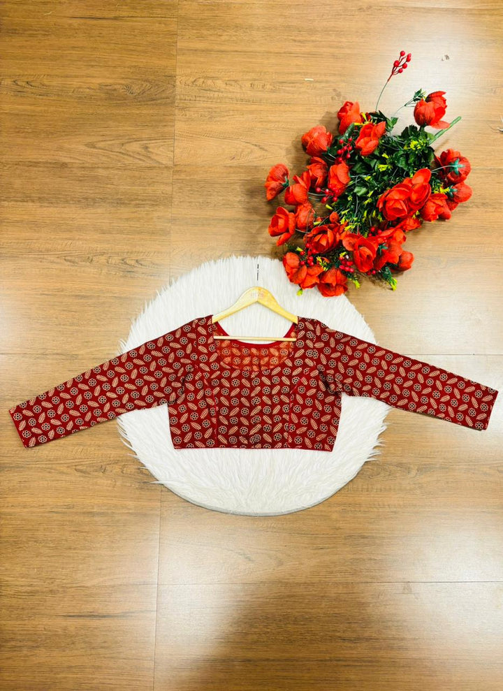 Simple And Fancy Cotton Ajrakh Blouse