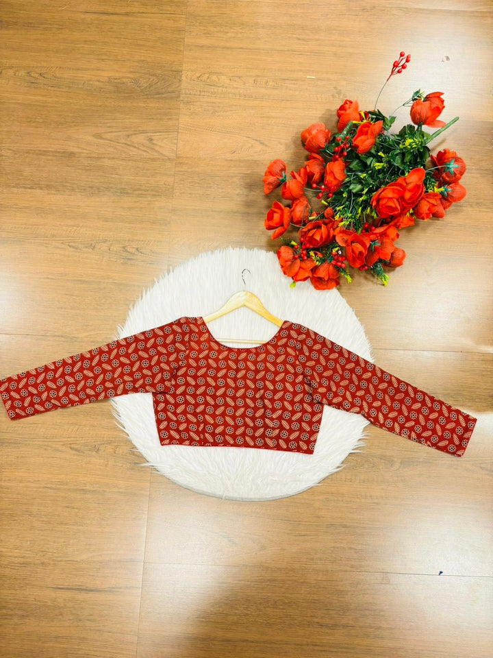 Simple And Fancy Cotton Ajrakh Blouse