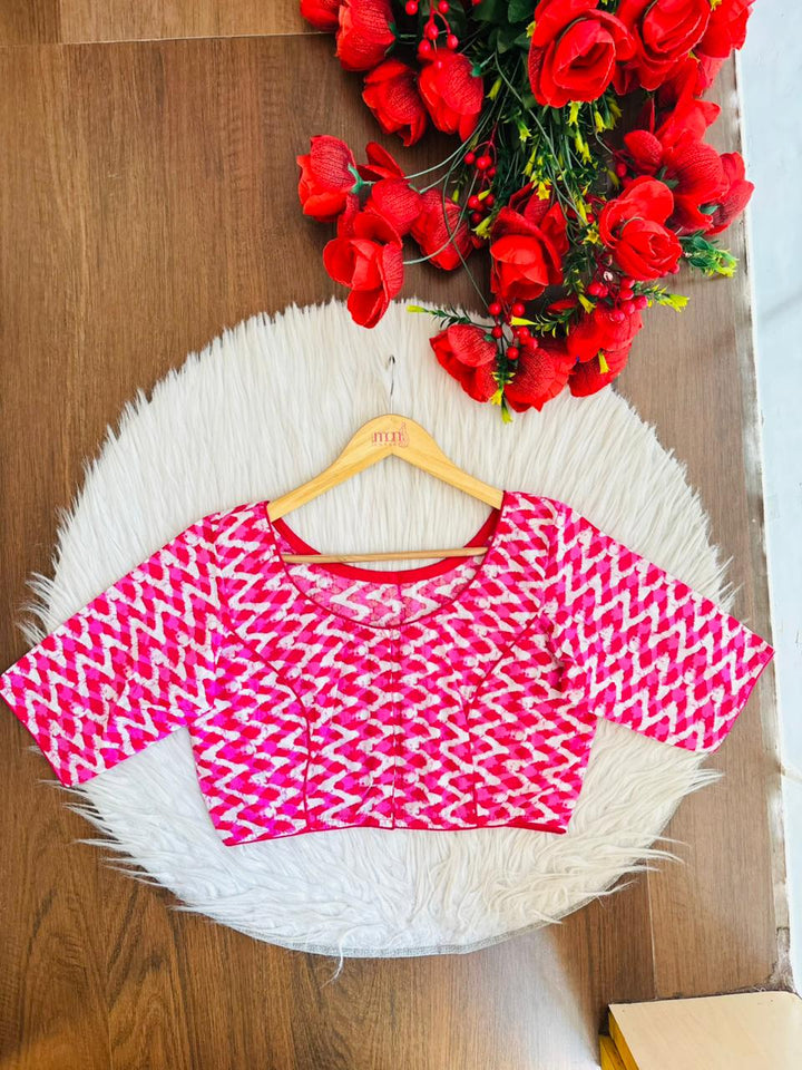 Dreamy Cute-Printed Cotton Designer Blouse
