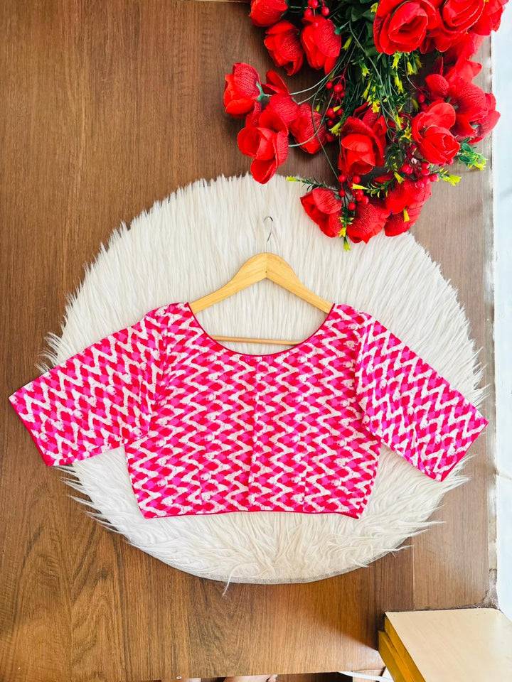 Dreamy Cute-Printed Cotton Designer Blouse