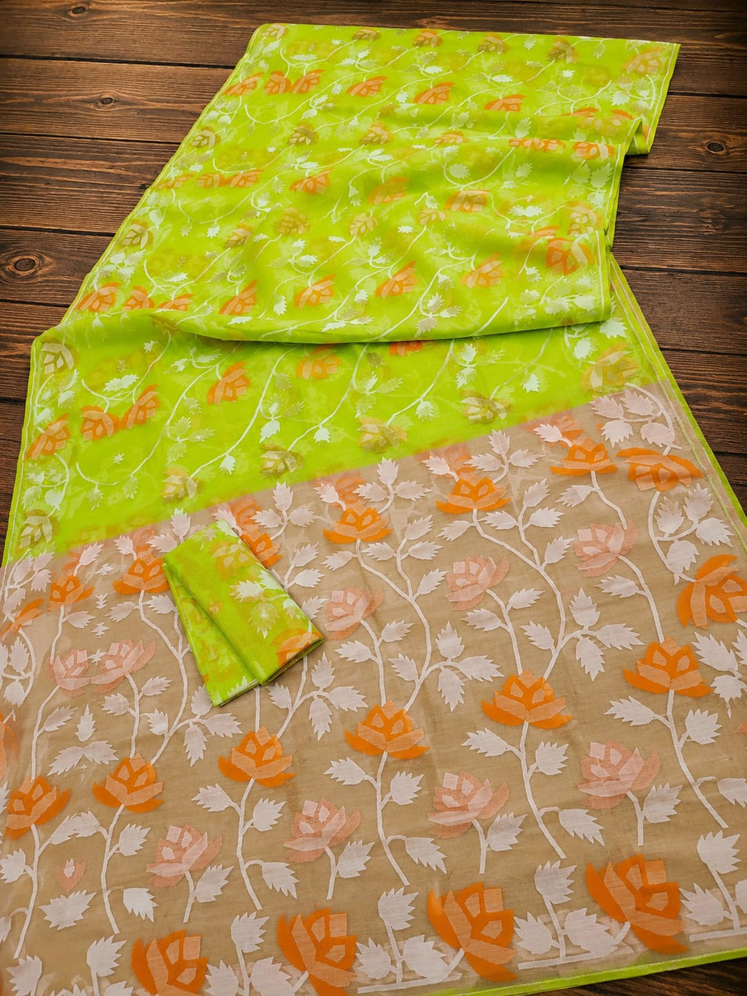 Sheser Kabita Dhakai Jamdani Saree