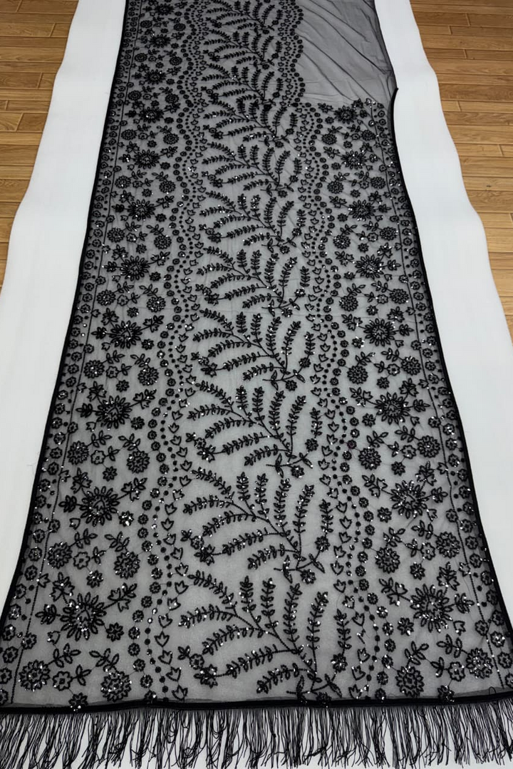 Black Ivy Elegance Net Saree