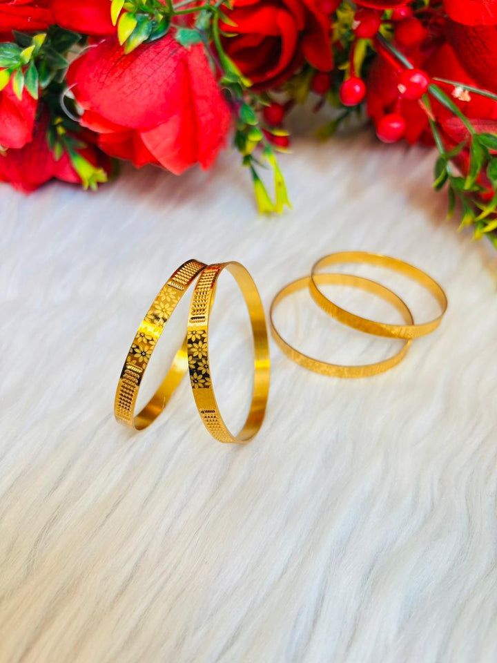 Warm Shine-Gold Plated Bangles set