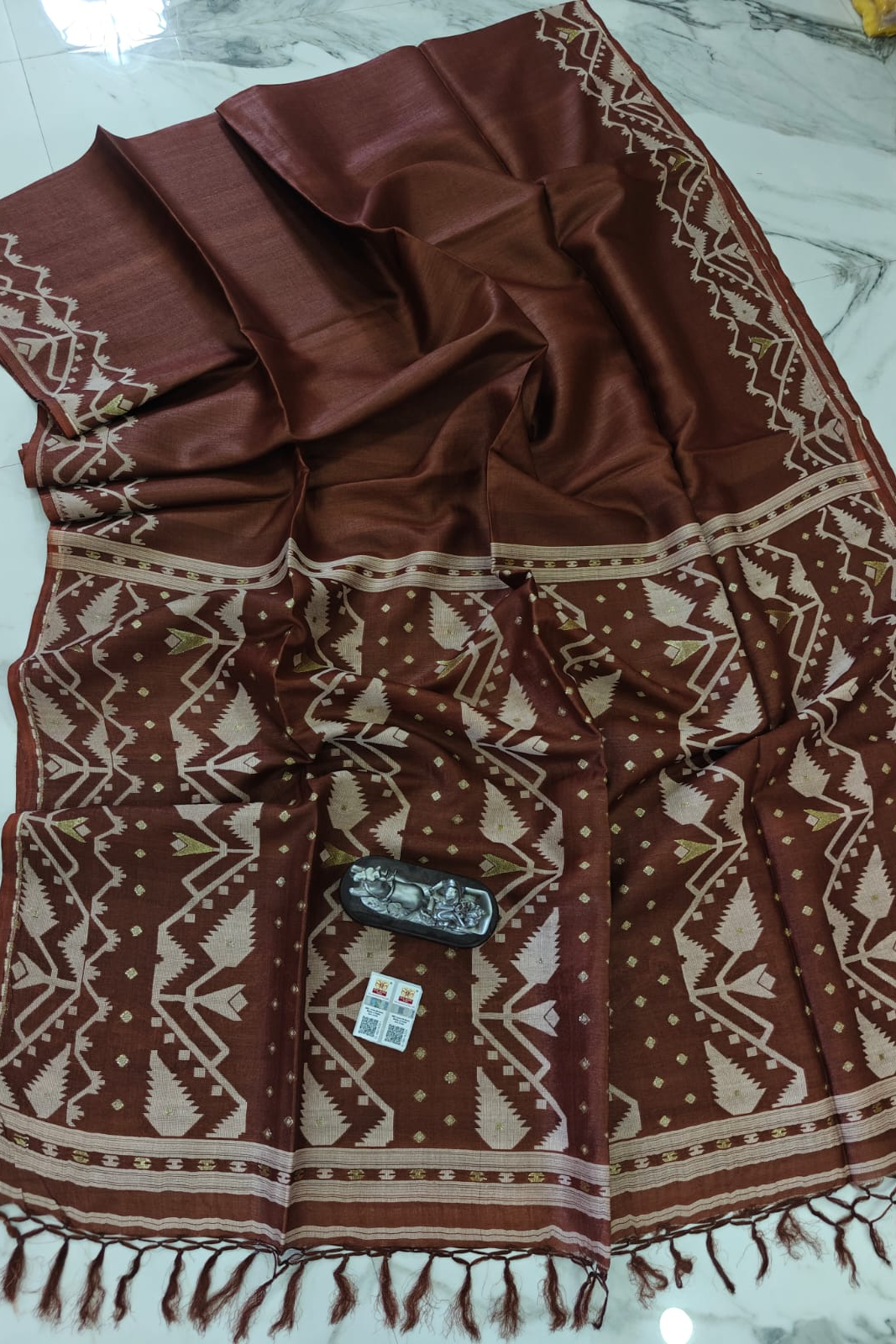 Pother Panchali Gachi Tussar Jamdani Saree