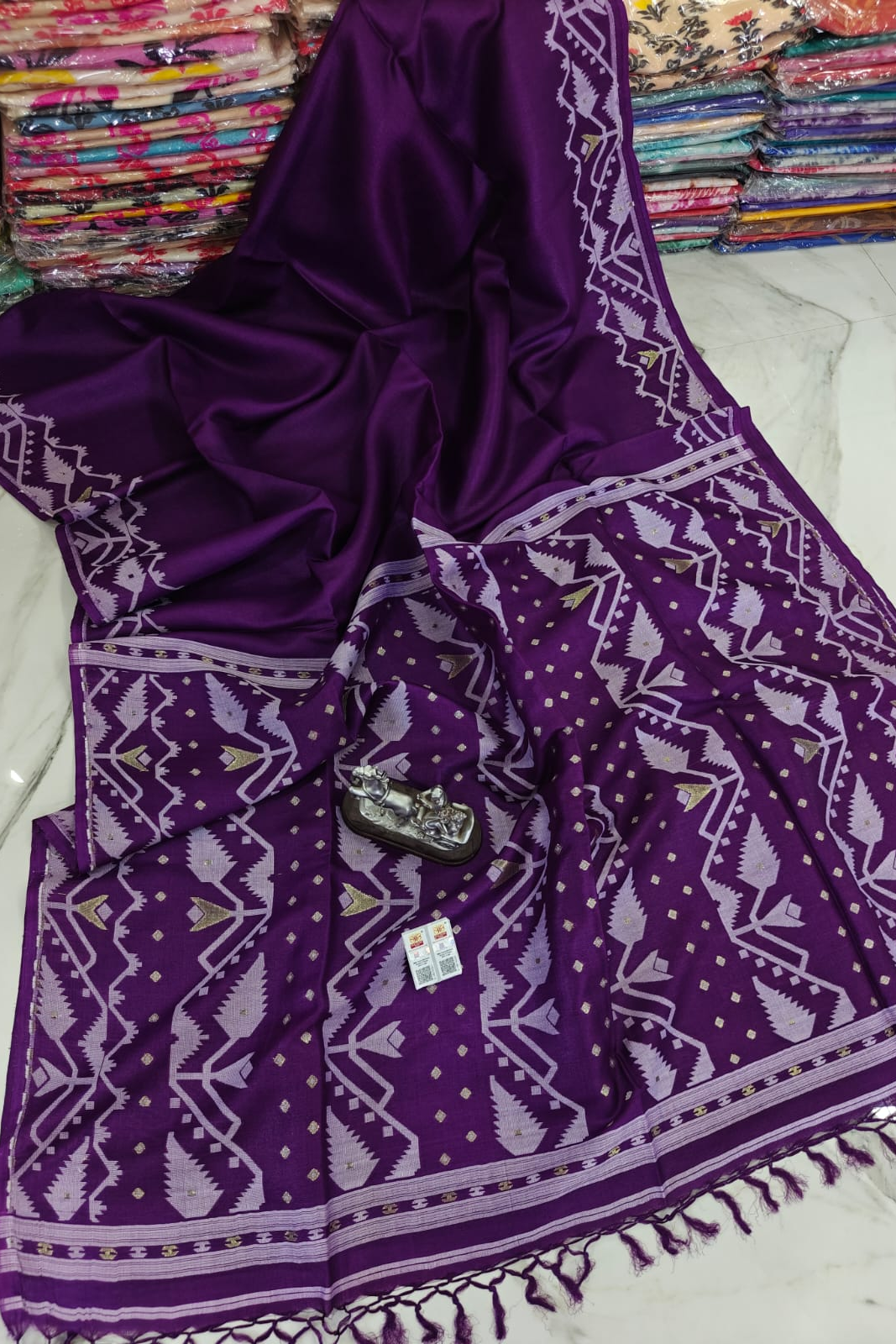 Pother Panchali Gachi Tussar Jamdani Saree