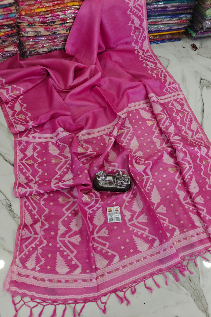 Pother Panchali Gachi Tussar Jamdani Saree