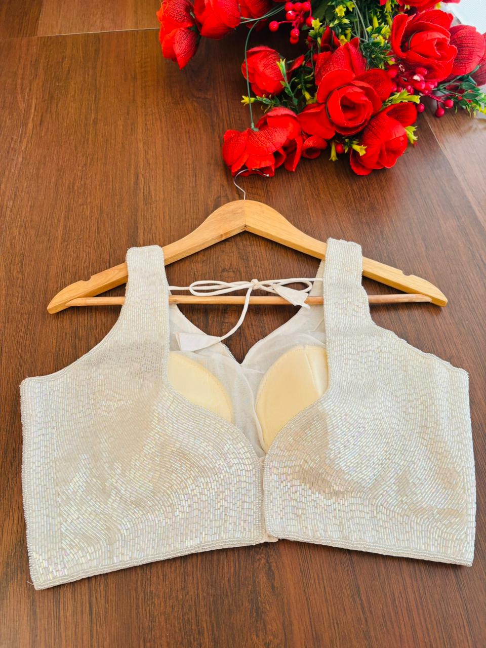 White Gloss Designer Blouse