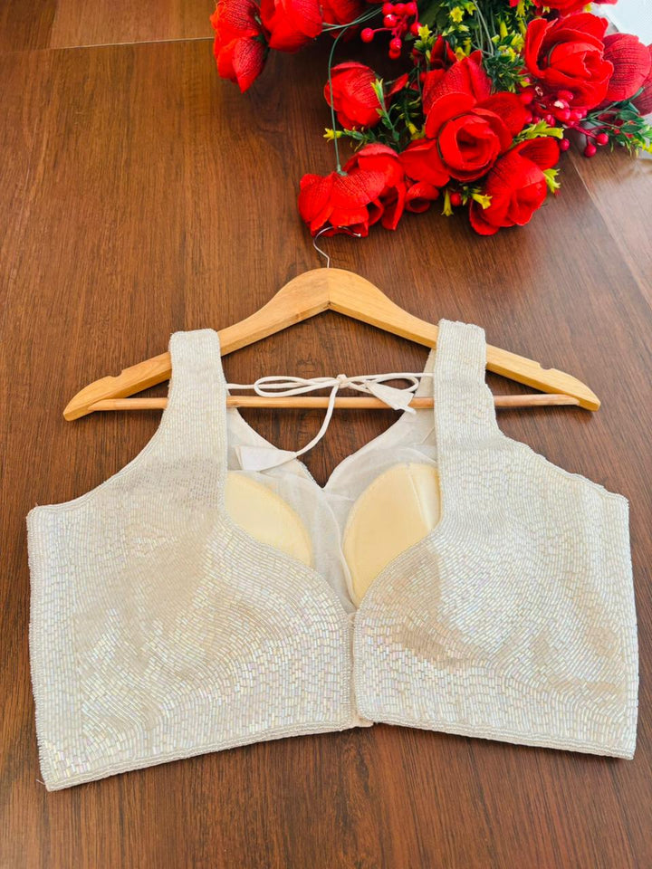 White Gloss Designer Blouse