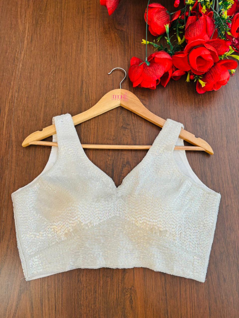 White Gloss Designer Blouse