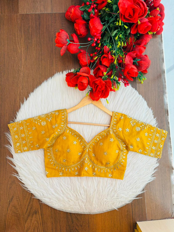 Yellow Serenity Fancy Silk Blouse