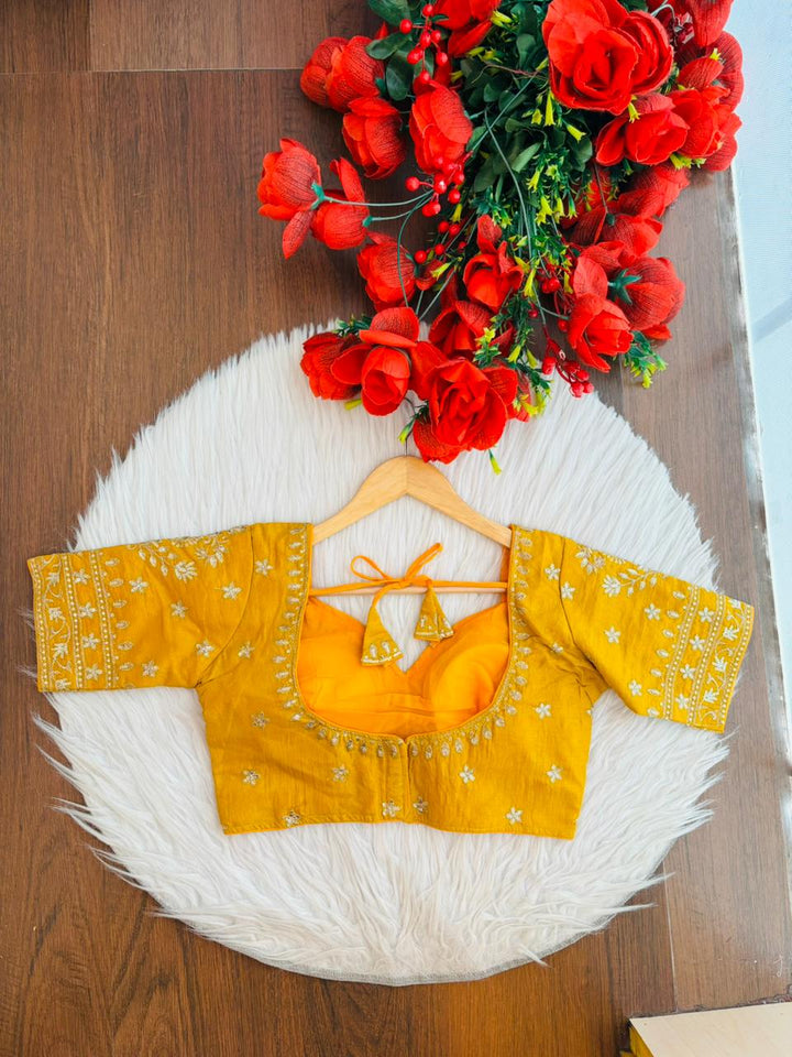 Yellow Serenity Fancy Silk Blouse