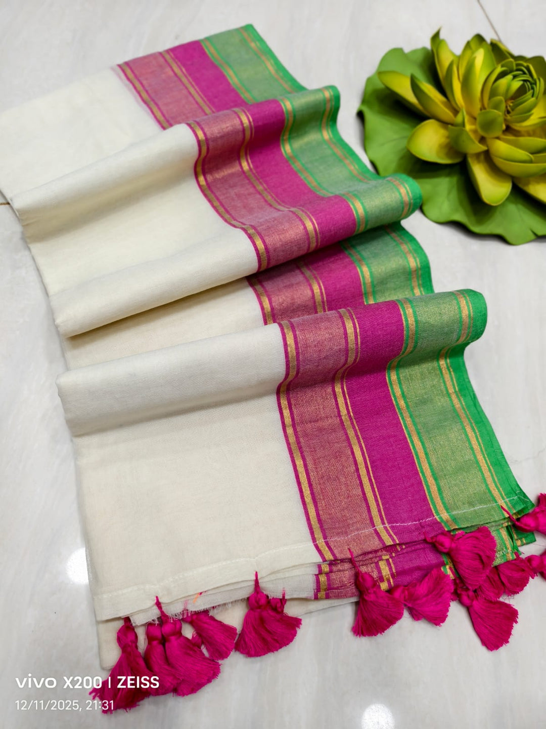 Shubhra Chitra Mul Cotton Saree