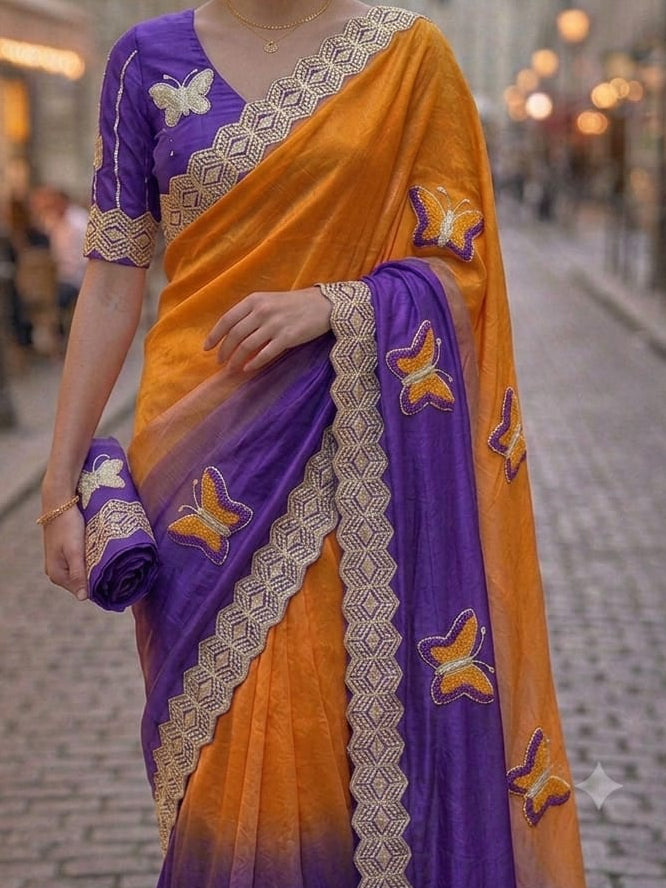 Traveling In Luxury- Fancy Silk Saree