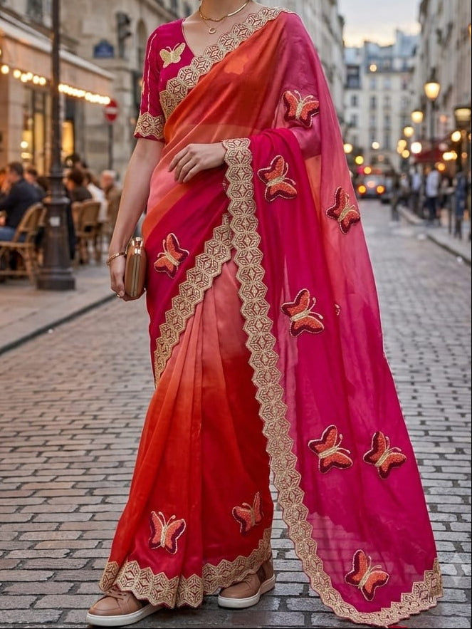 Traveling In Luxury- Fancy Silk Saree
