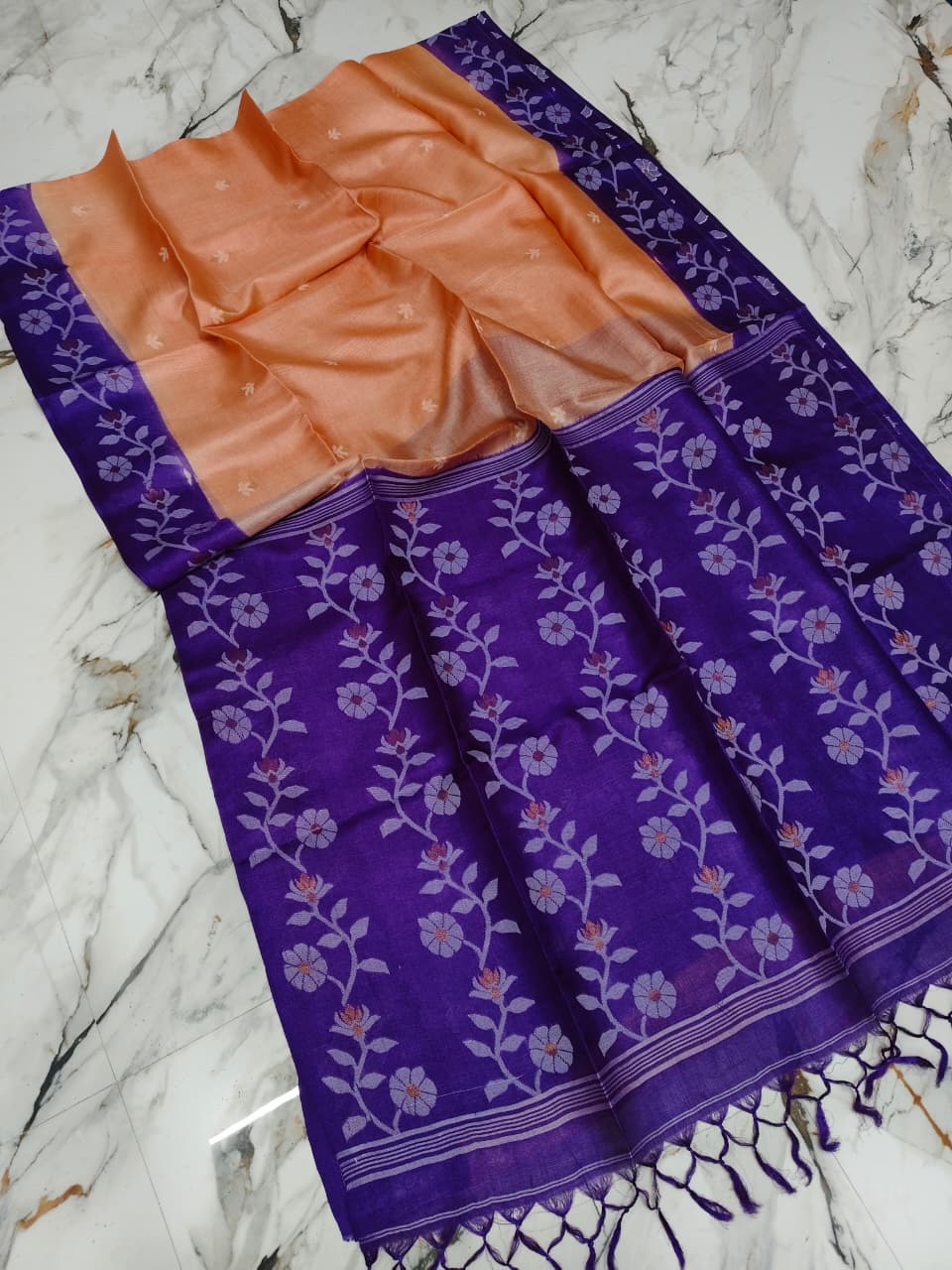Purabi Prabha Gachi Tussar Banarashi  Saree