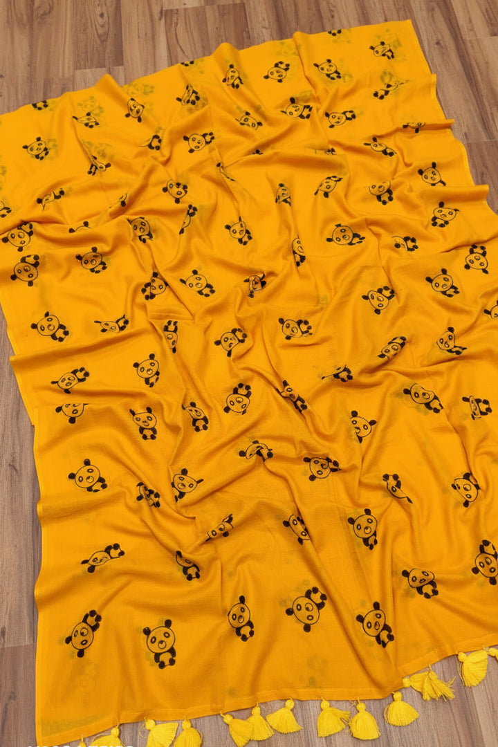 Little Panda Tale Mul Cotton Saree