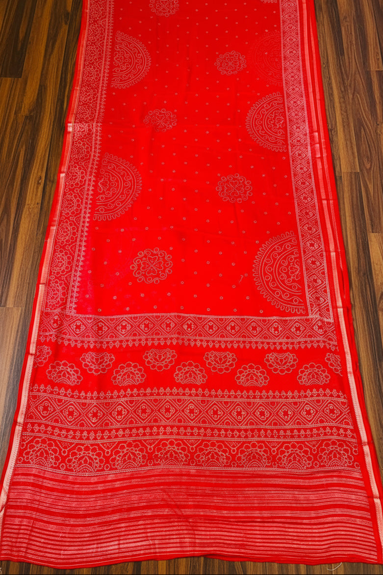 Fire of Fusion Georgette Silk Saree
