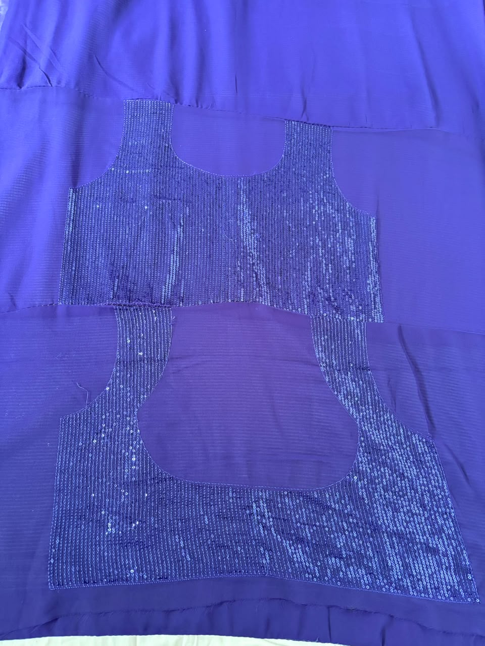 Blue Stardust Georgette Silk Saree