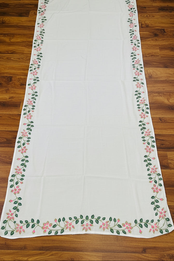 Celestial White Georgette Saree