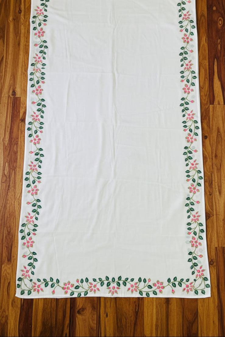 Celestial White Georgette Saree