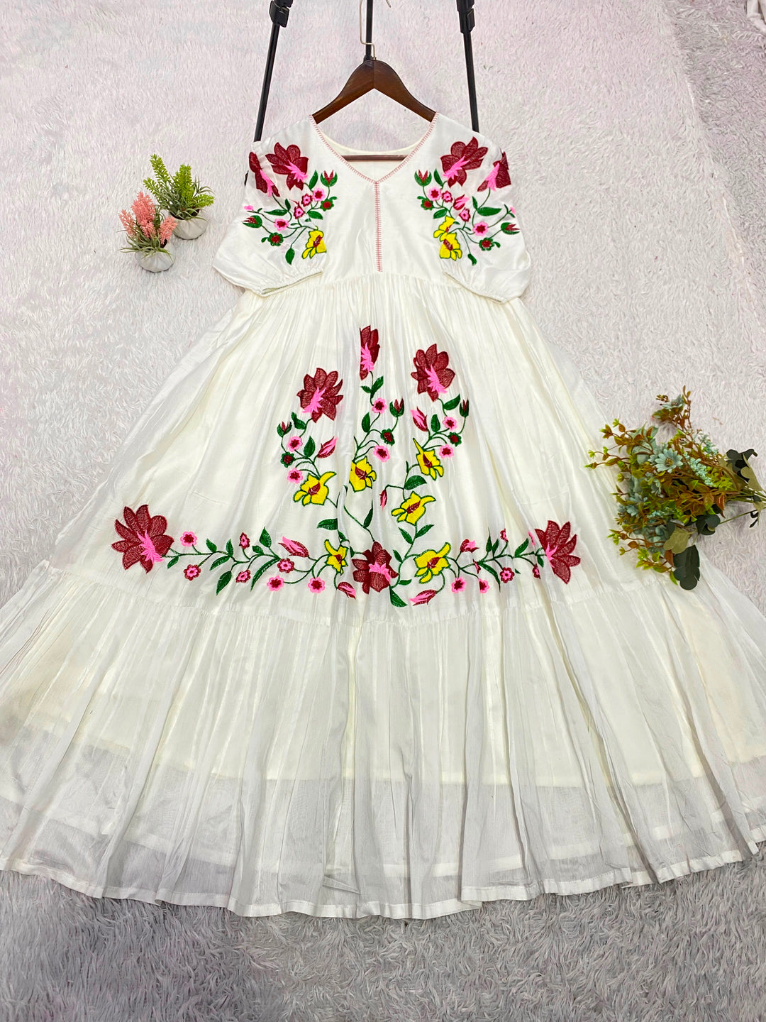 Moonflower Embroidered Dress