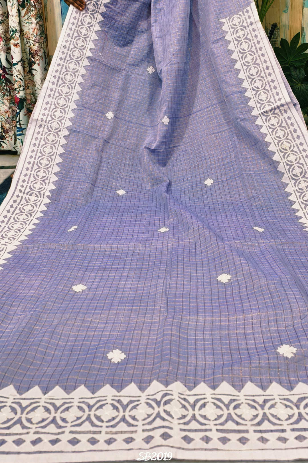 Saptaparni Cotton Kota Applique Saree