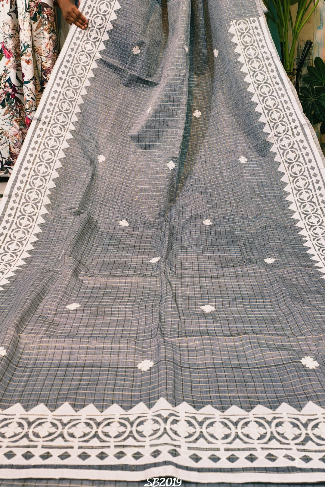 Saptaparni Cotton Kota Applique Saree
