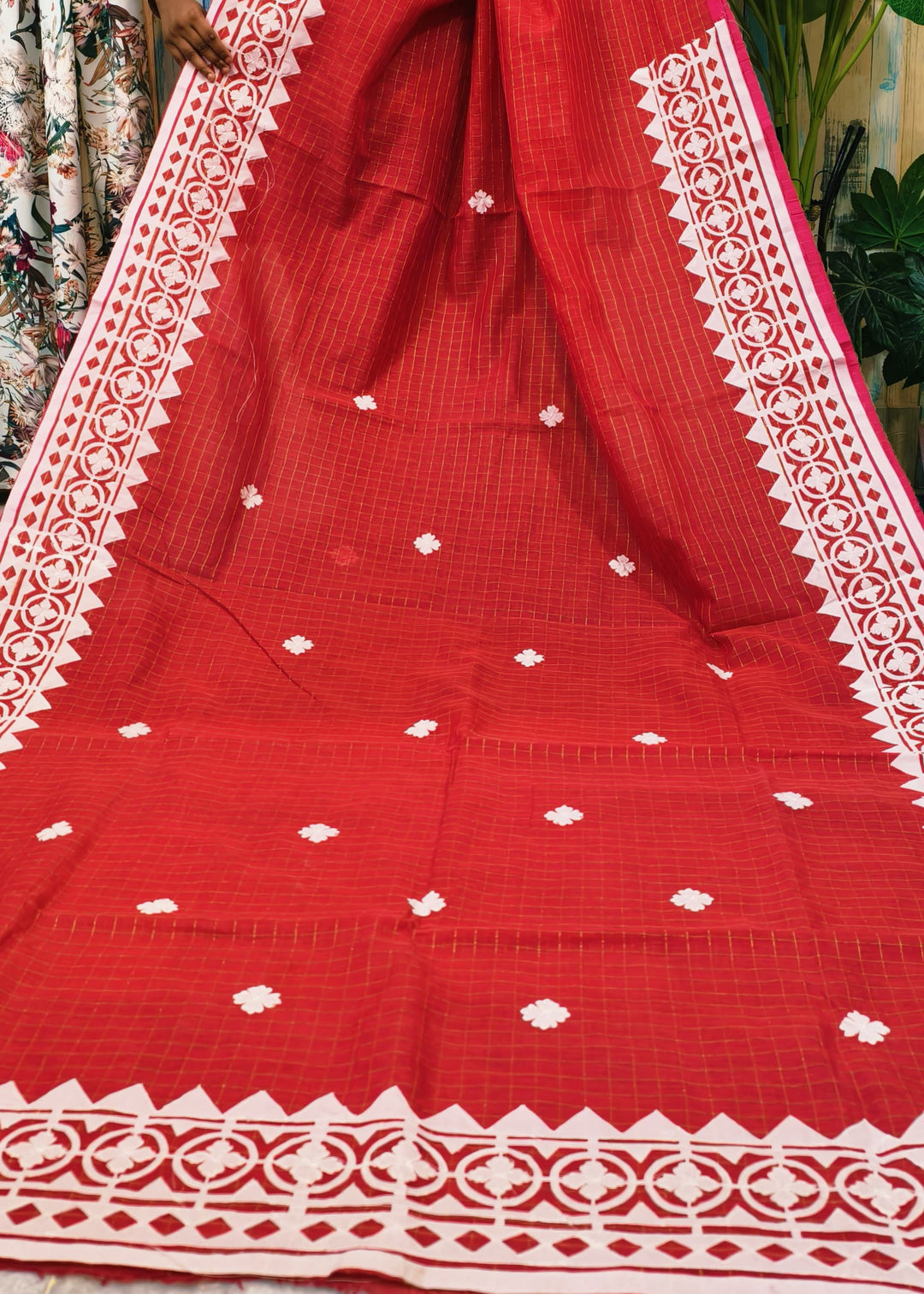 Saptaparni Cotton Kota Applique Saree