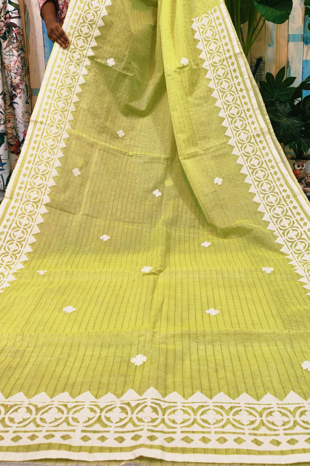 Saptaparni Cotton Kota Applique Saree