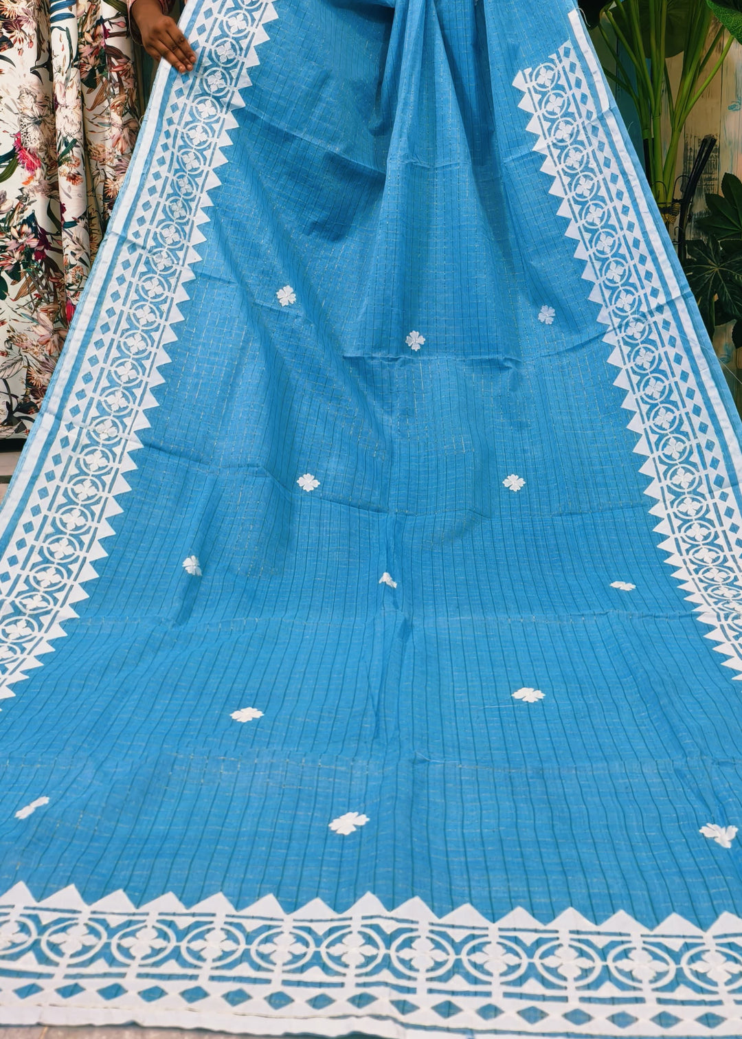 Saptaparni Cotton Kota Applique Saree