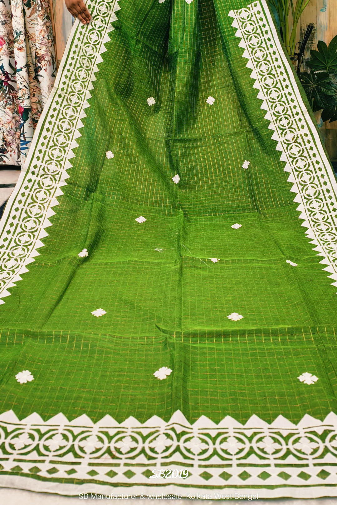 Saptaparni Cotton Kota Applique Saree