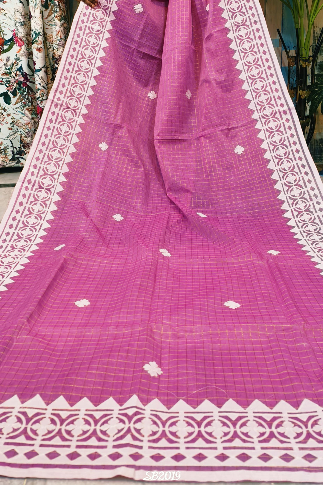 Saptaparni Cotton Kota Applique Saree