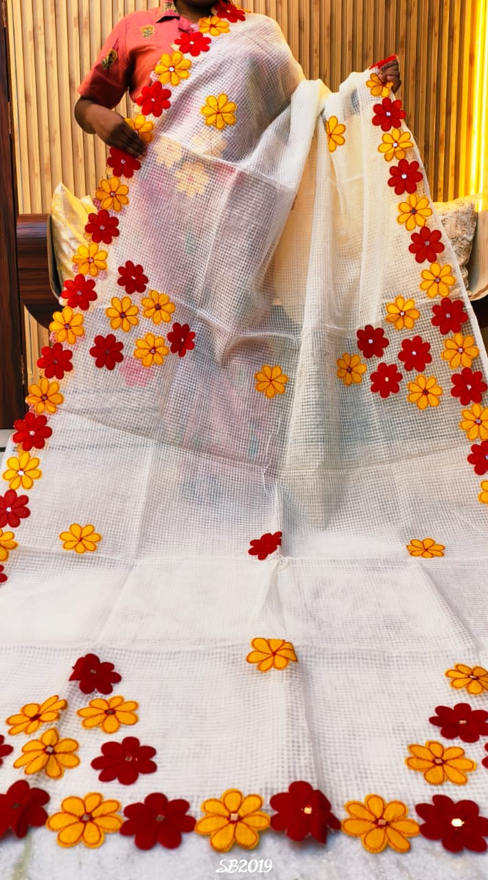 Surobhilata Reshom Kota Applique Saree