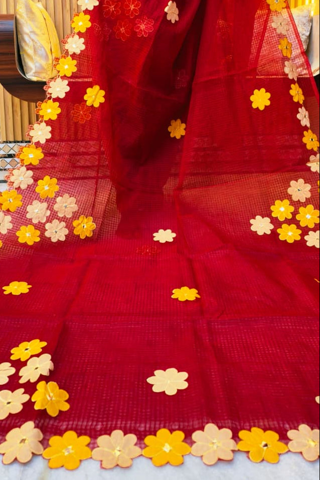 Surobhilata Reshom Kota Applique Saree