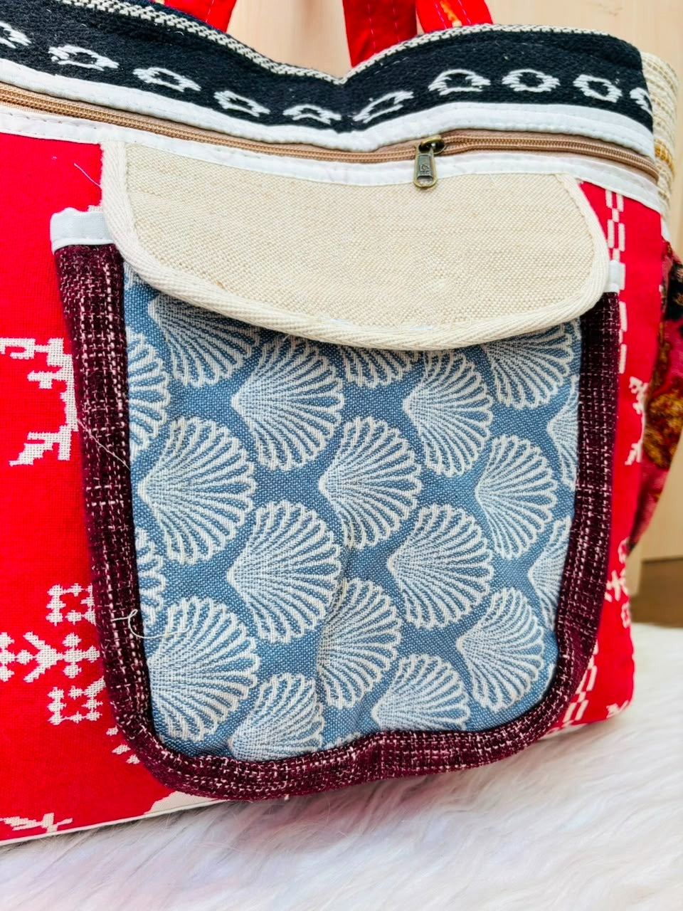 Carry Them Beautifully - Patchwork Oversized Tote Bag