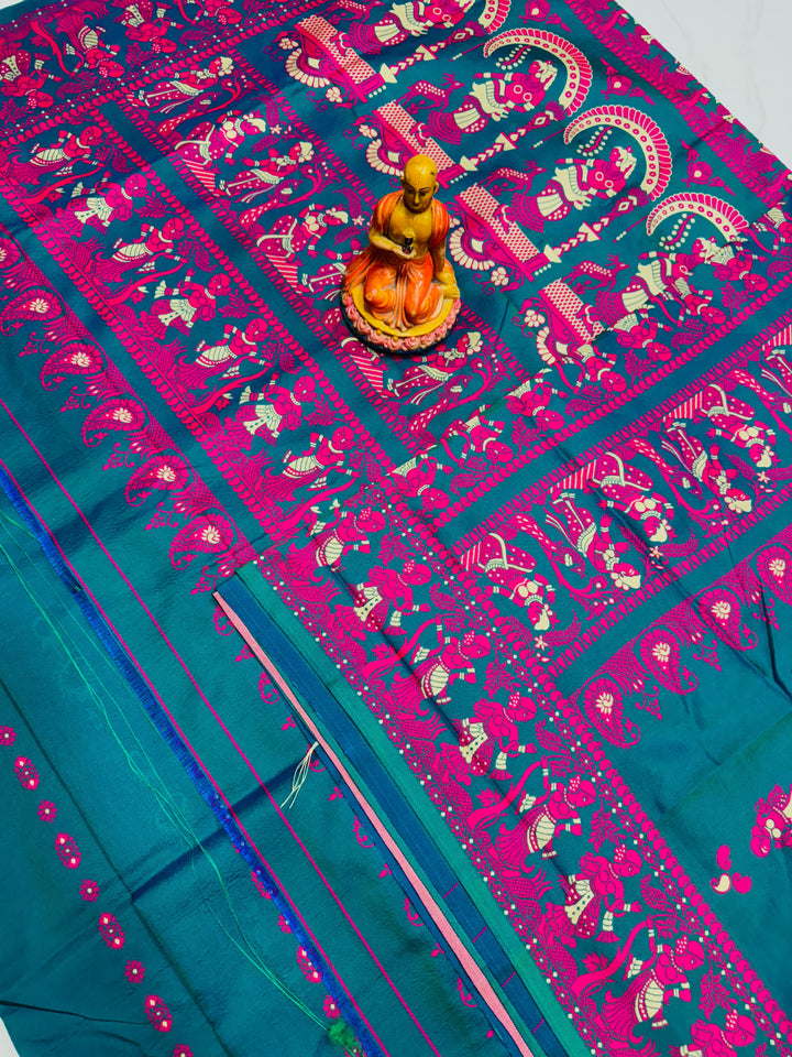Rajnartaki Motif Baluchori Semi Silk Saree