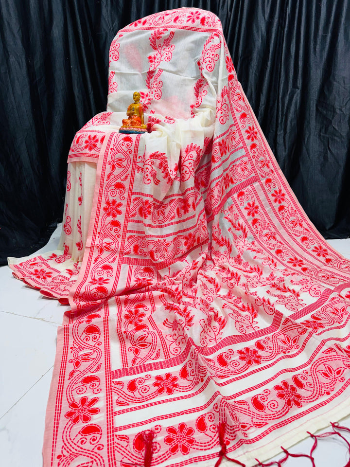 Raktarekha Semi Tussar Embroidered Saree