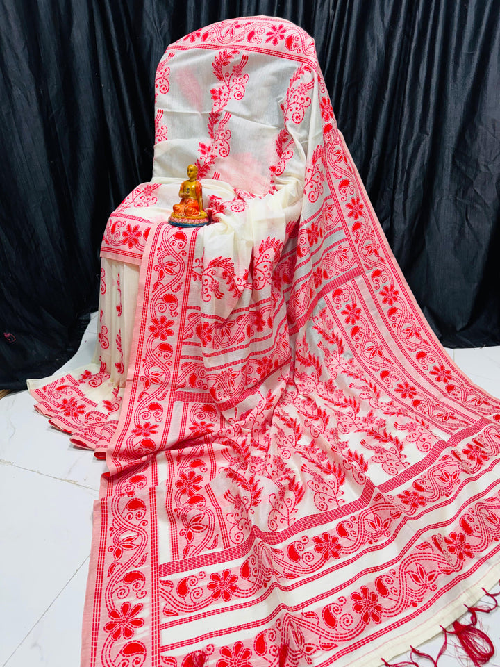 Raktarekha Semi Tussar Embroidered Saree