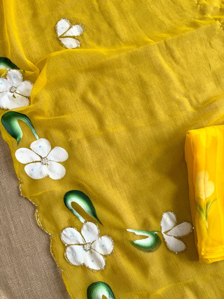 Ray of Sunshine Fancy Chiffon Silk Saree