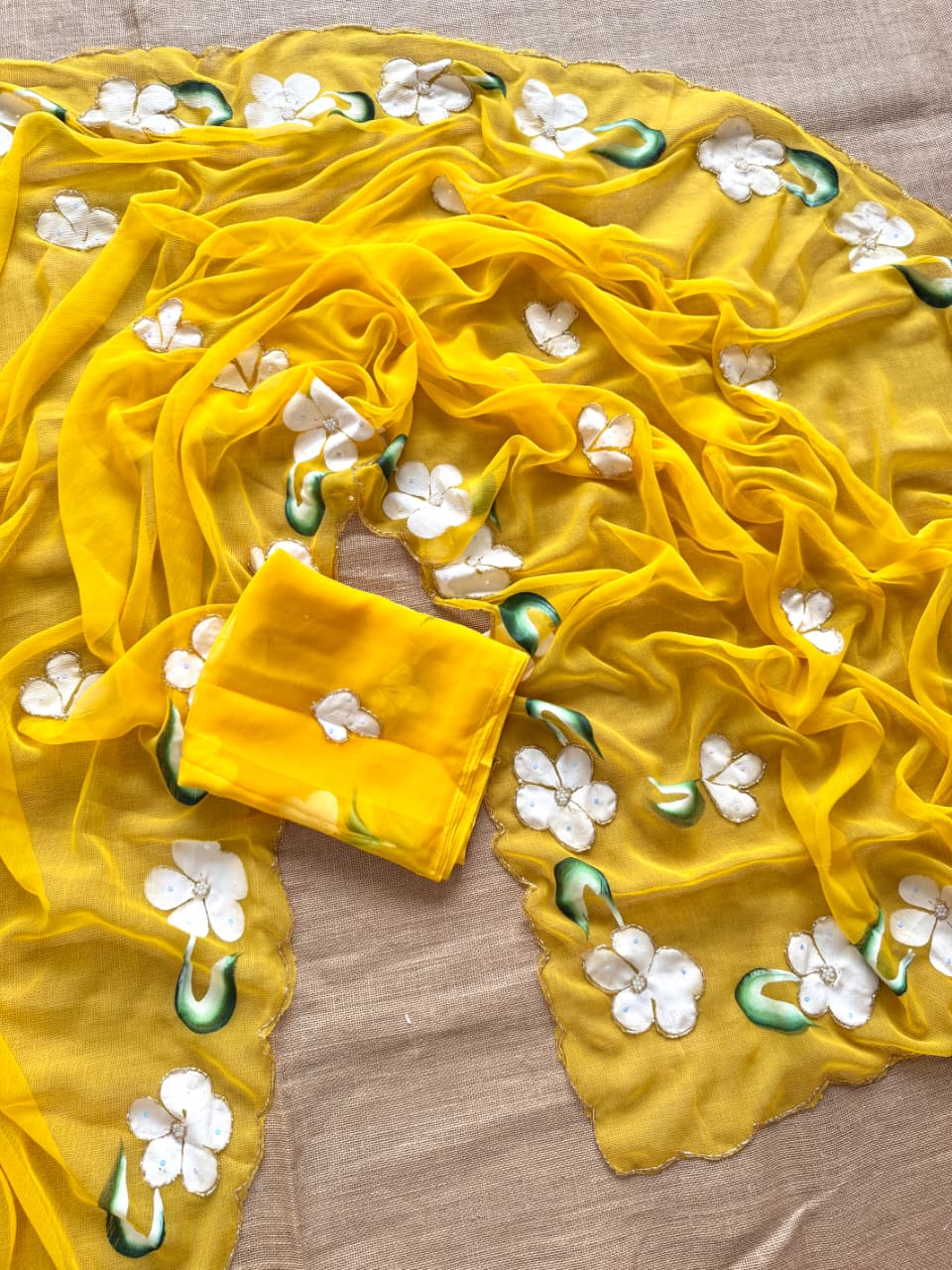 Ray of Sunshine Fancy Chiffon Silk Saree
