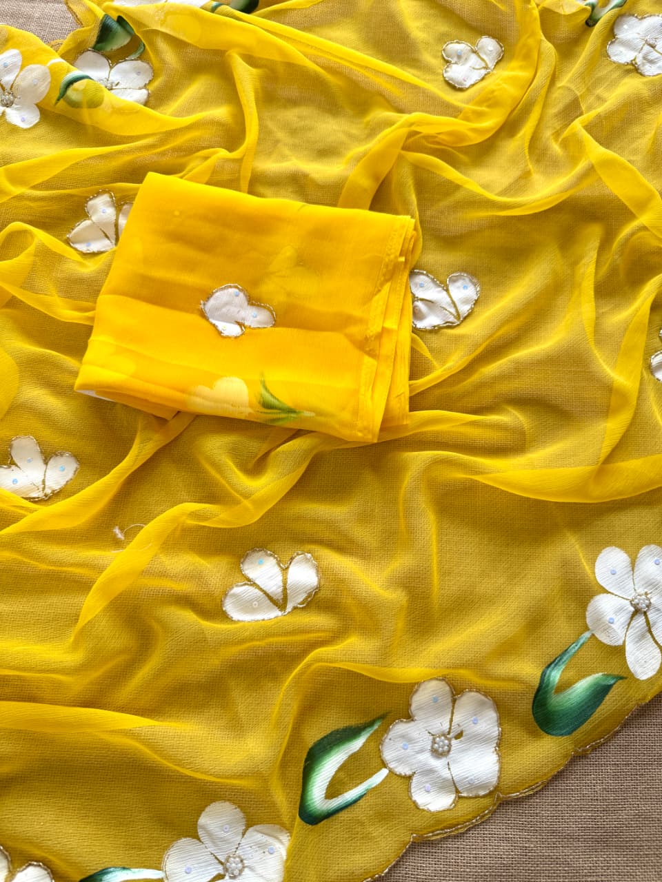 Ray of Sunshine Fancy Chiffon Silk Saree