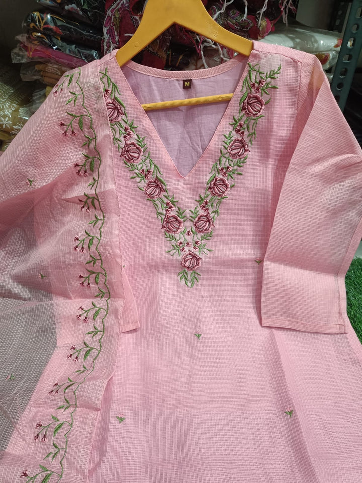 Touch of Pink Kota Doriya Kurti Set