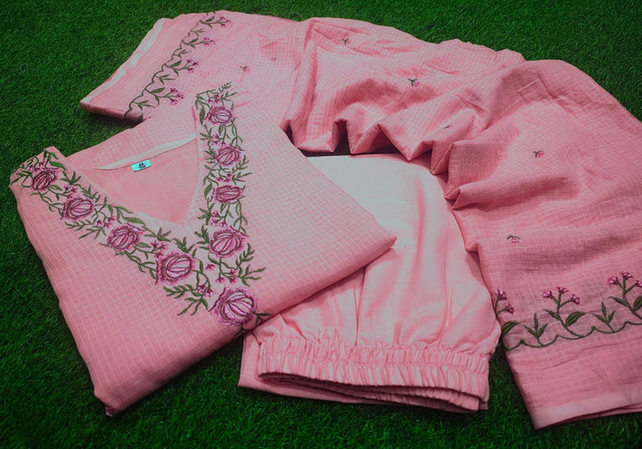 Touch of Pink Kota Doriya Kurti Set