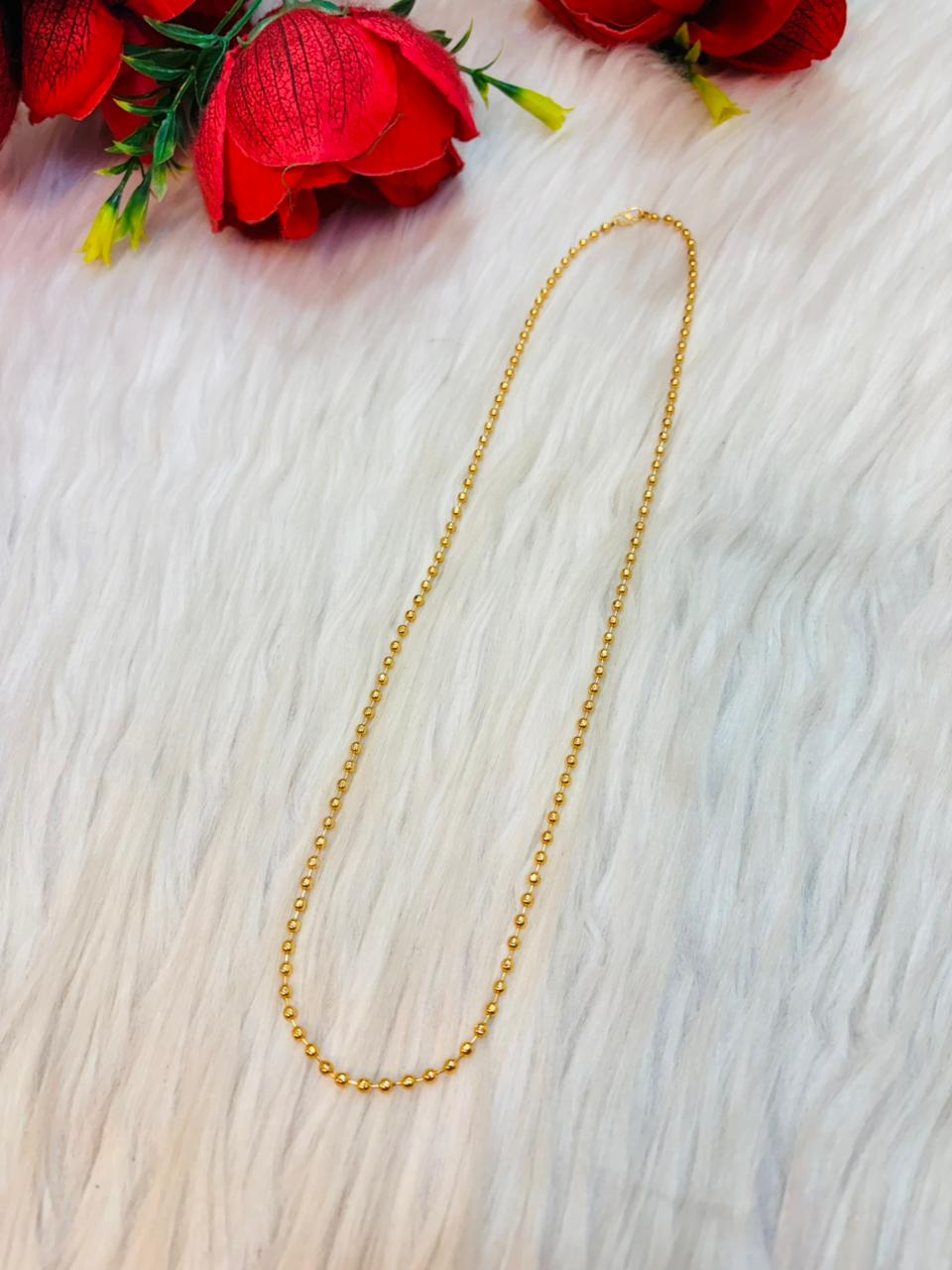 Tiny golden Ball Design -Gold Plated Chain