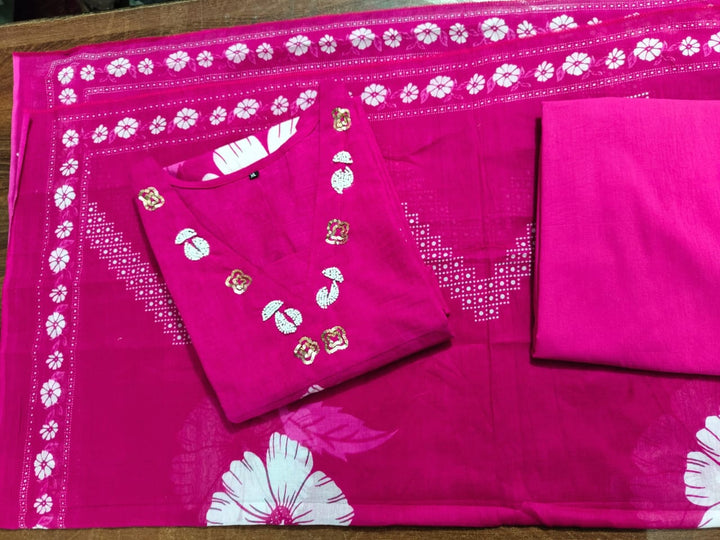Splash Of Petal Cotton Kurti Set