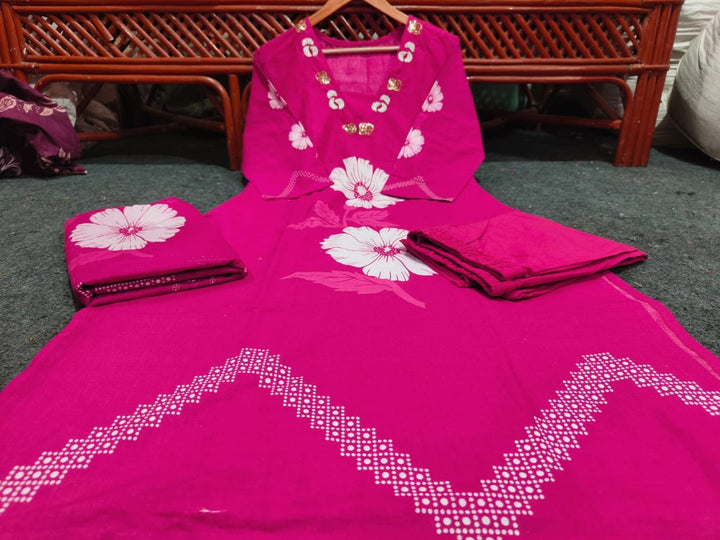 Splash Of Petal Cotton Kurti Set